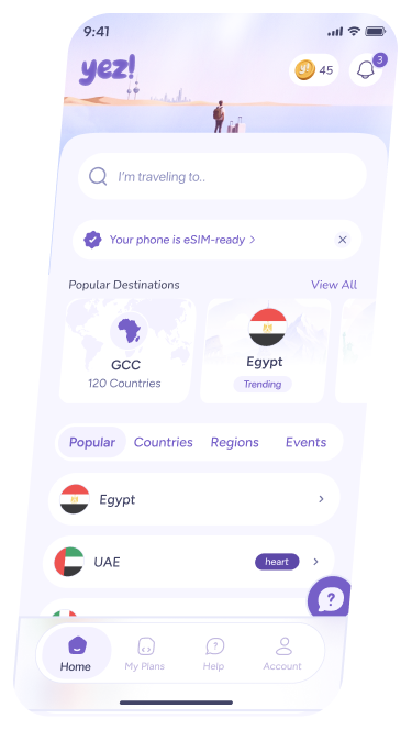 Yez! app shown on a phone